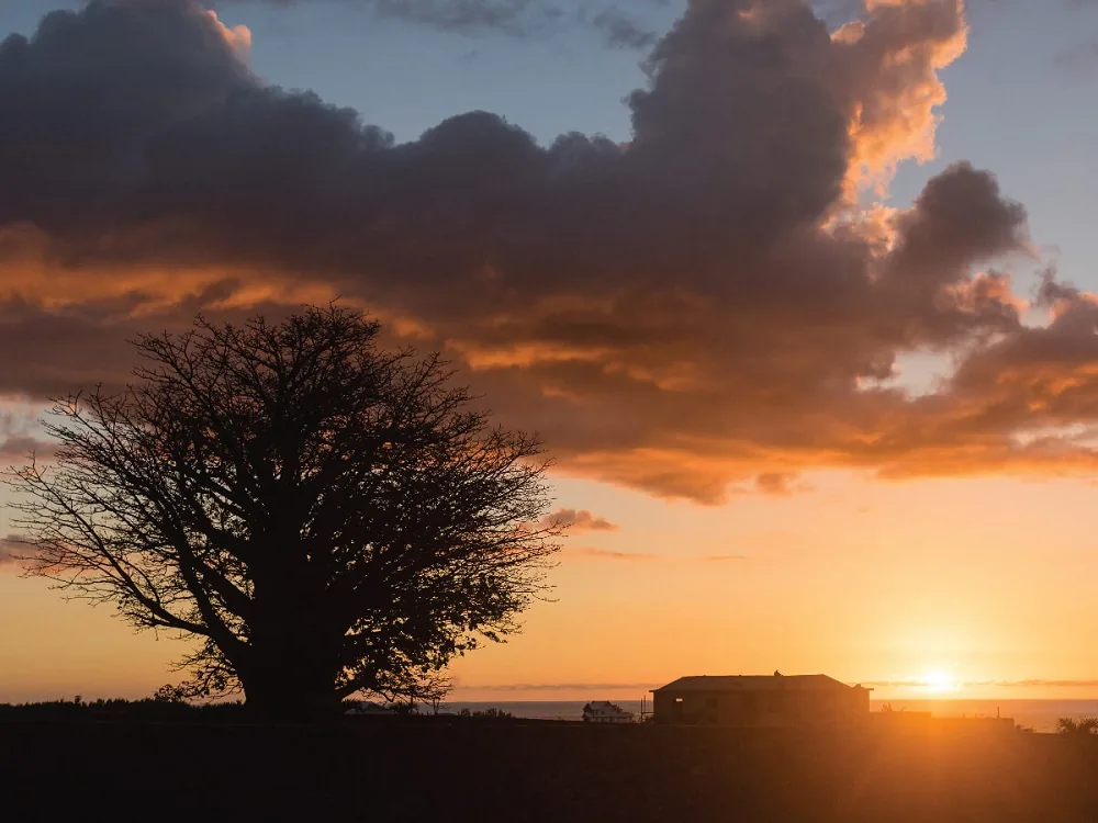 Sunset over the west coast of Mauritius near Flic en Flac