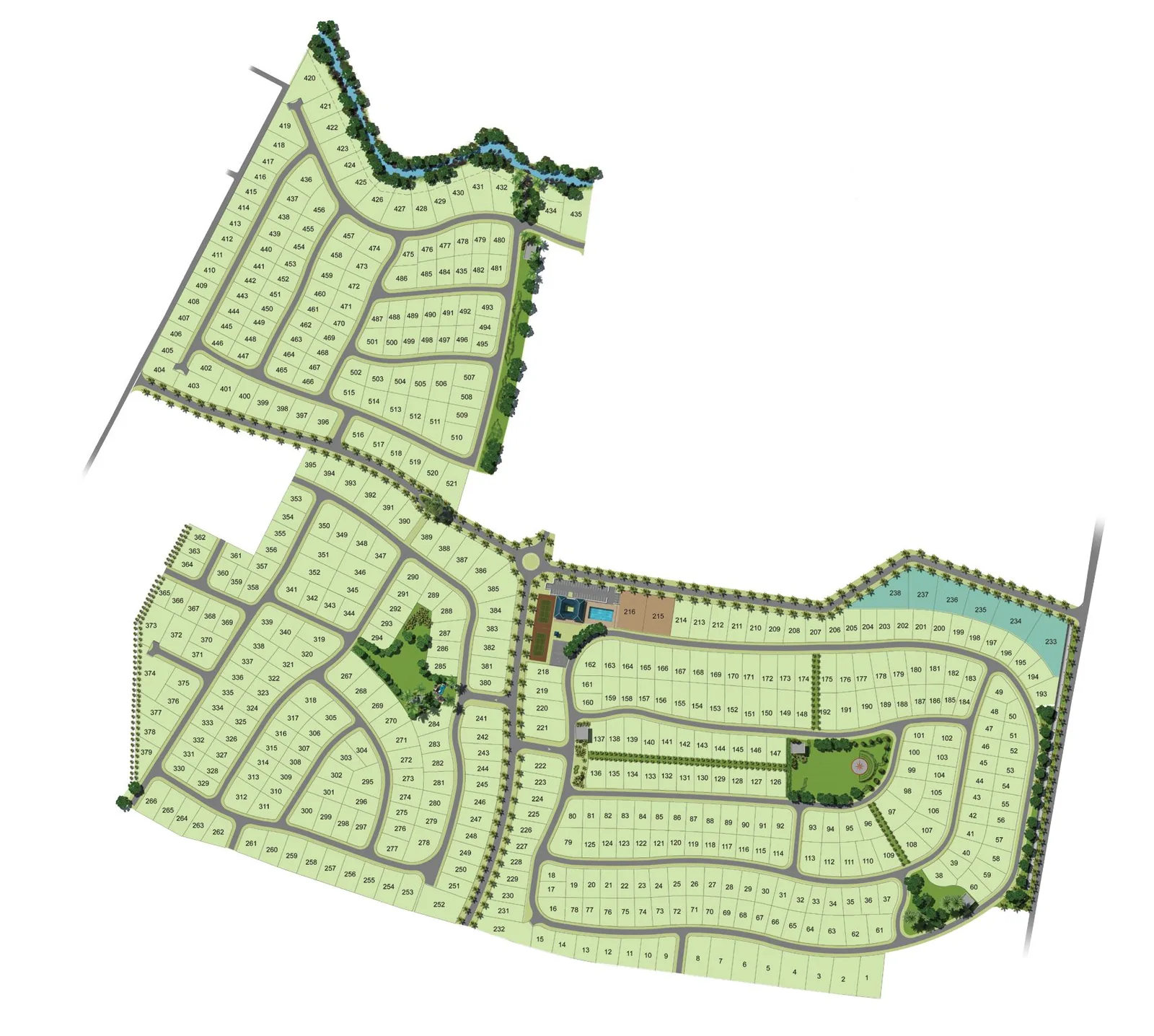 Site plan of Les Jardins d’Anna Phase 1 residential morcellement