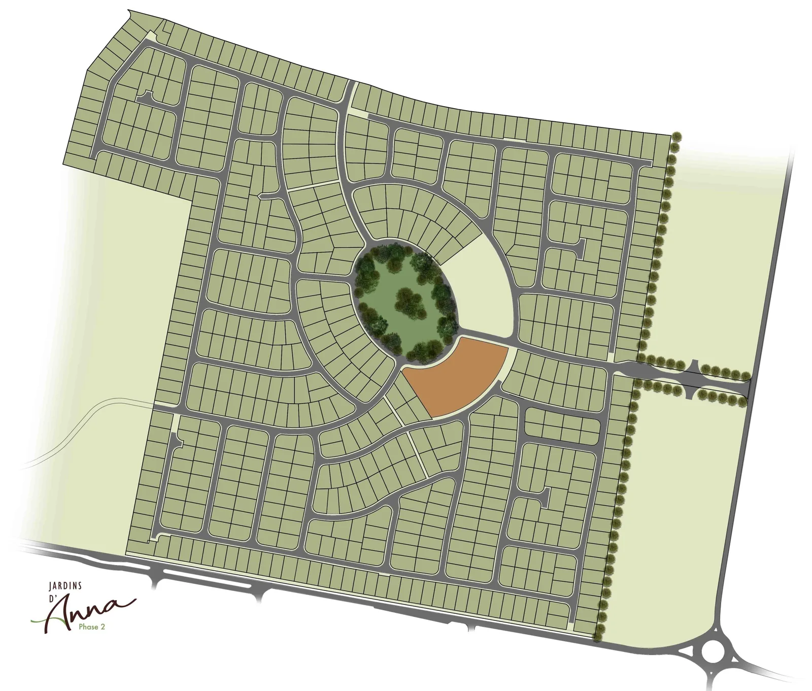 Site plan of Les Jardins d’Anna Phase 2 with more than 620 residential lots